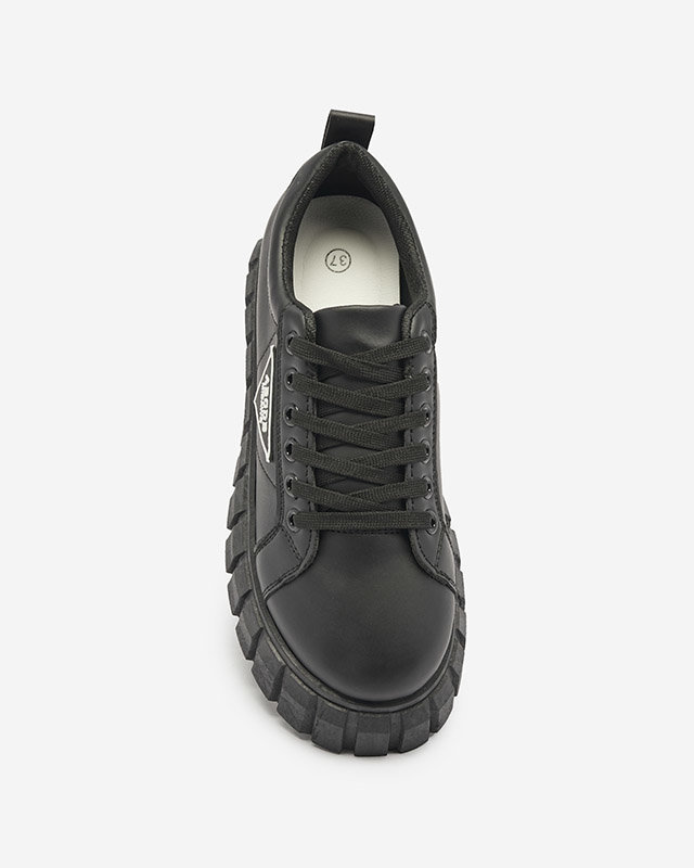 Black women's eco-leather sports shoes sneakers Morita - Footwear