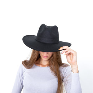 Black women's hat with wide brim - Accessories