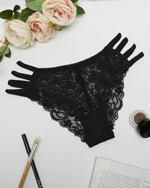 Black women's lace bra briefs- Underwear