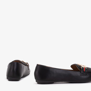 Black women's moccasins with ornaments on the toe Meneris - Footwear