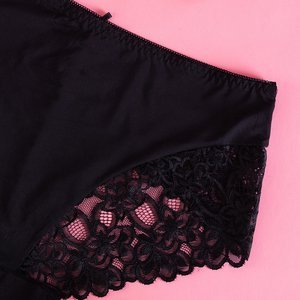 Black women's panties with lace - Underwear