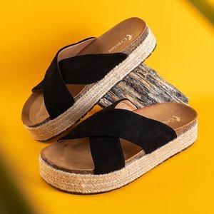 Black women's platform flip-flops Martiu - Footwear