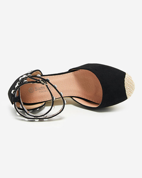 Black women's sandals a'la espadrilles on the wedge Nufasa - Shoes