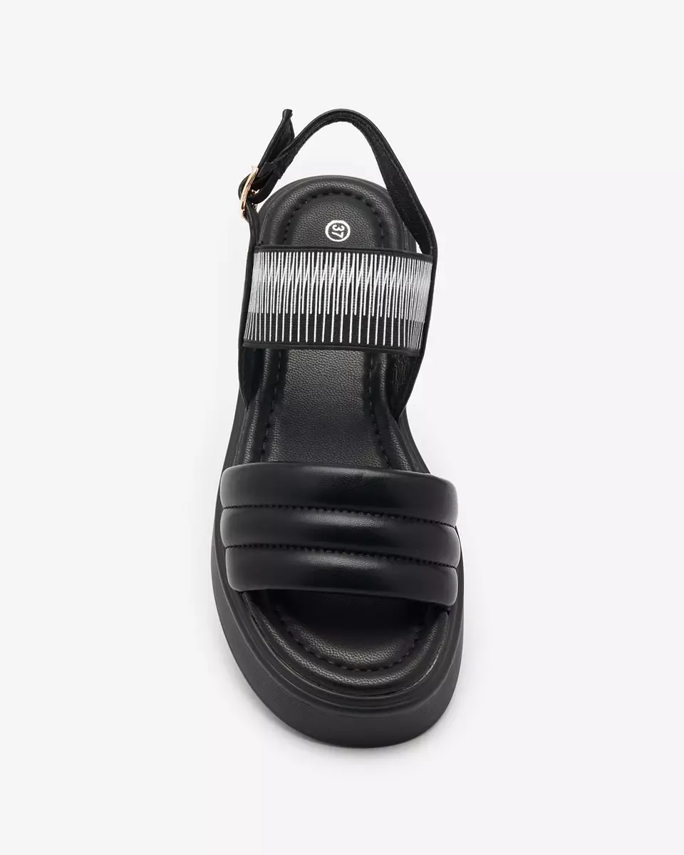 Black women's sandals on a thicker sole Uvino- Footwear