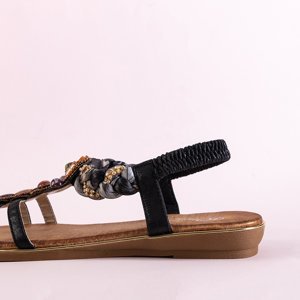 Black women's sandals with embellishments Ofelia - Footwear