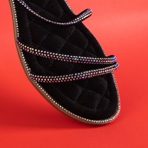 Black women's sandals with zircons Swirelli - Footwear