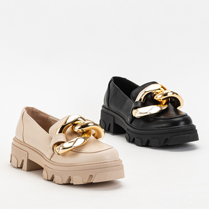 Black women's shoes with a gold chain Kesoni - Footwear