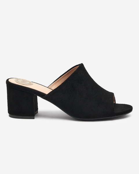 Black women's slippers on a low post Opetik - Shoes