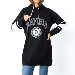 Black women's sweatshirt with print - Clothing