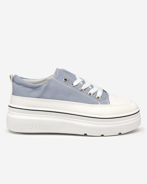 Blue and gray women's sneakers on the Veritar platform - Footwear