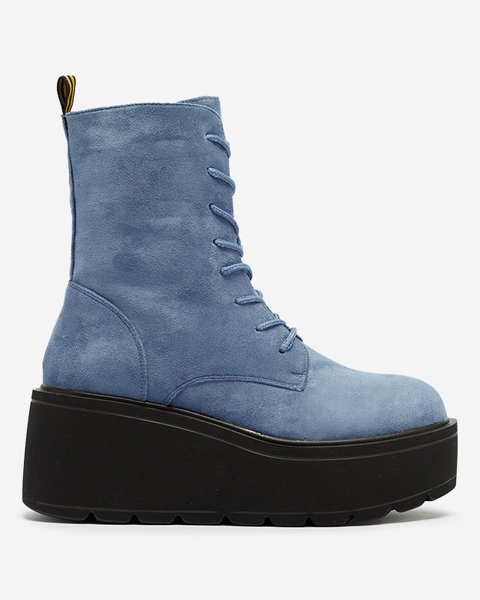 Blue boots on a platform Jeanne - Footwear