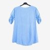 Blue women&#39;s tunic with print and inscriptions - Blouses 1