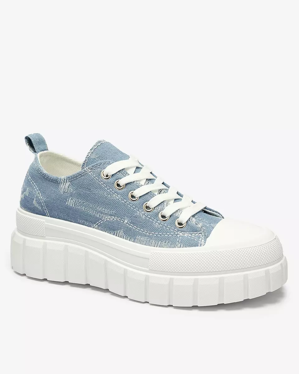 Blue women's platform sneakers Deksif Footwear