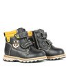 Boys black hiking boots with yellow Matines insert - Footwear
