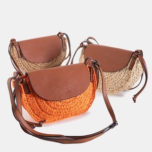 Brown crescent-shaped handbag - handbags