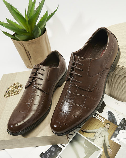 Brown elegant men's Elfobs- Footwear