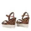 Brown leopard wedge sandals Jokin - Footwear