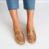 Brown shiny Challa loafers for women - Footwear 1
