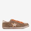 Brown sneakers decorated with stars Misiga - Footwear