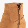 Brown women's boots on an indoor wedge Drezden - Footwear