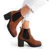 Brown women's boots on the post of Umberto - Footwear