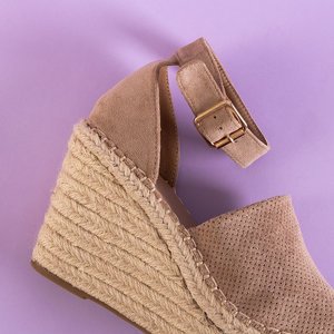 Brown women's platform sandals Budwa - Footwear