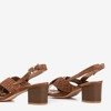 Brown women's sandals on a higher post with glitter inserts Galia - Footwear 1