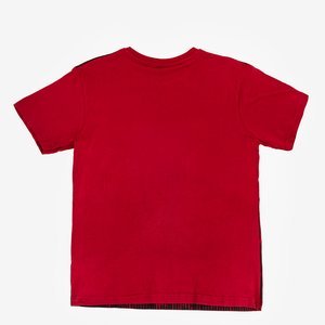 Burgundy-colored men's cotton t-shirt - Clothing