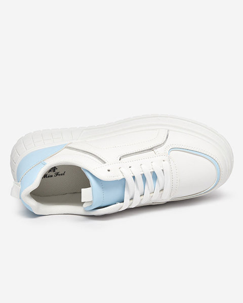 Cerecha blue and white eco-leather women's trainers - Shoes