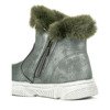 Children's gray snow boots with green fur Nicia - Footwear