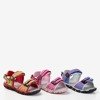 Children's red sandals with Yoci neon inserts - Footwear