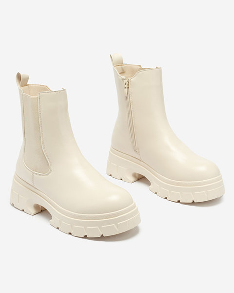 Classic insulated women's boots in cream color Ernista - Footwear