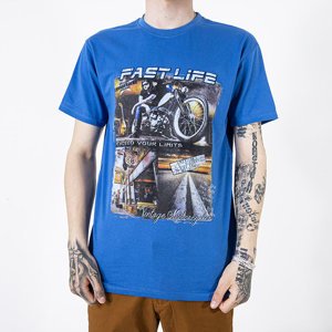 Cobalt Cotton Men's Printed T-Shirt - Clothing
