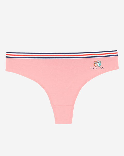 Coral women's thong with print - Underwear