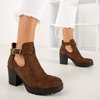 Dark brown boots with cutouts Barra - Footwear