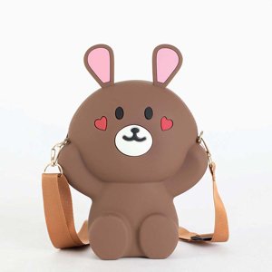 Dark brown purse in the shape of a teddy bear - Accessories