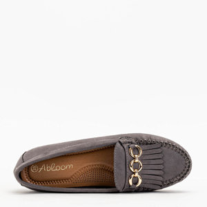 Dark gray Terikala eco-suede loafers for women - Footwear