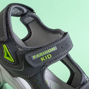 Dark gray children's Velcro sandals Reqor - Footwear