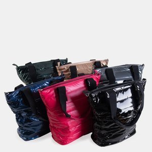 Dark gray ladies quilted shopper bag - Handbags