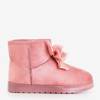 Dark pink children's snow boots with pearls Mira - Footwear