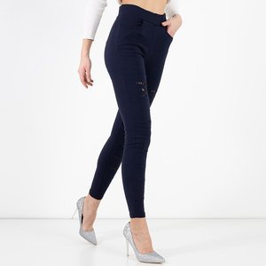 Distressed navy blue women's jeggings - Clothing