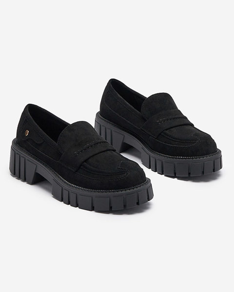 Eco suede black moccasins for women Siherta- Footwear