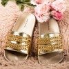 Gold flip-flops with Slivien chain - Footwear 1