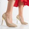Gold stilettos decorated with Florianna brocade - Shoes