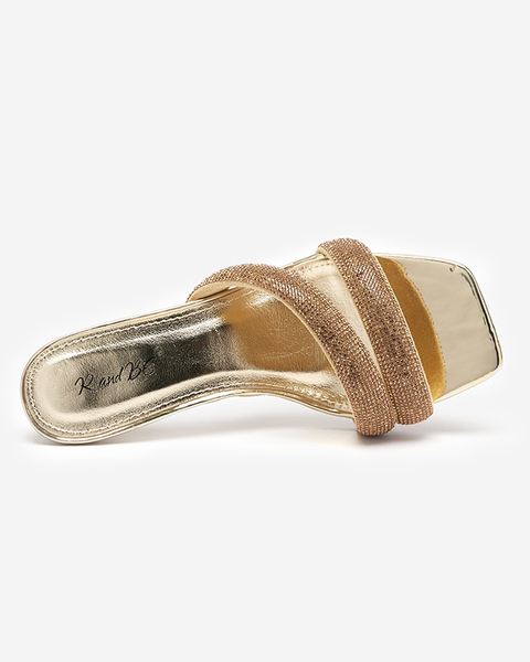 Gold women's low-heeled sandals Teroo - Footwear
