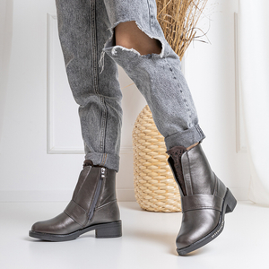 Graphite boots for women with cubic zirconias Jushesi - Footwear