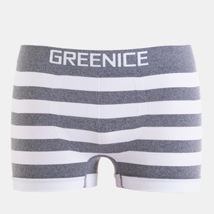 Gray and white striped boxer shorts for men - Underwear