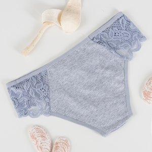 Gray cotton panties for women - Underwear