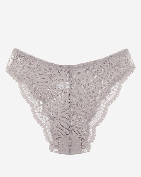 Gray lace panties for women, briefs - Underwear
