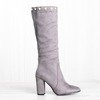 Gray mid-calf boots on a higher post Perlova - Footwear 1